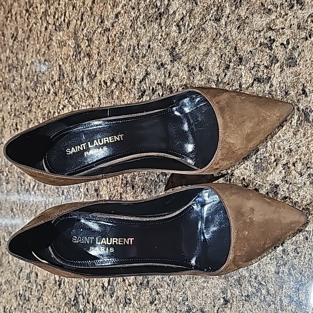 Saint Laurent pumps brown suede leather size 35 EU   (4 inch heel)
